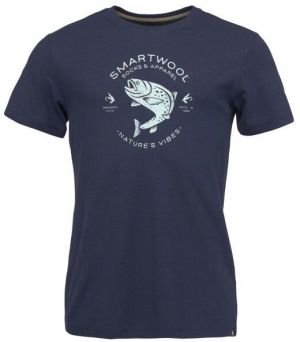 Smartwool TROUT FISHING GRAPHIC SS TEE SLIM FIT Pánske tričko, tmavo modrá, veľkosť