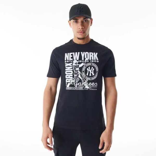 New Era NEW YORK YANKEES MLB DISTRESSED Pánske tričko, čierna, veľkosť