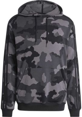 adidas CAMO HOODIE Pánska mikina, tmavo sivá, veľkosť