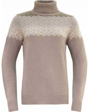 Devold SYVDE WOOL HIGH NECK Dámsky sveter, béžová, veľkosť