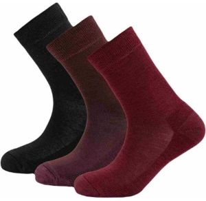 Devold DAILY MERINO MEDIUM SOCK 3PK Dámske vlnené ponožky, vínová, veľkosť