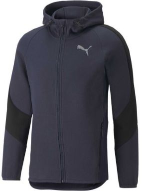 Puma EVOSTRIPE FULL-ZIP HOODIE Pánska športová mikina, tmavo modrá, veľkosť