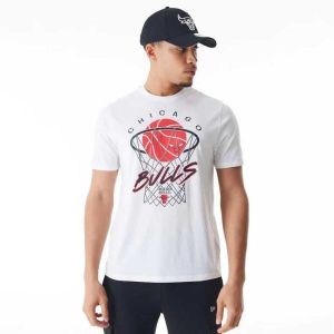 New Era CHICAGO BULLS NBA NET Pánske tričko, biela, veľkosť