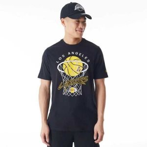 New Era LA LAKERS NBA NET Pánske tričko, čierna, veľkosť