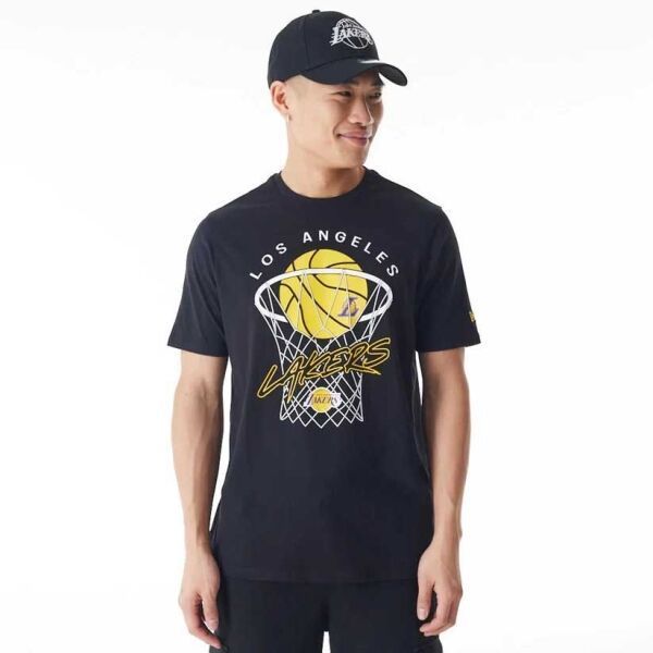New Era LA LAKERS NBA NET Pánske tričko, čierna, veľkosť
