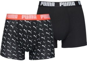 Puma MEN CAT LOGO PRINT BOXER 2P Pánske boxerky, čierna, veľkosť