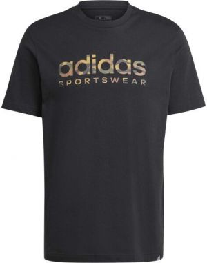 adidas CAMO LINEAR GRAPHIC TEE Pánske tričko, čierna, veľkosť