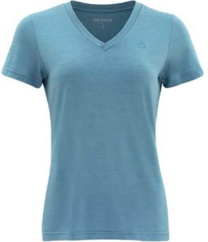 Devold HAREID MERINO 200 TEE V-NECK Dámske merino tričko, tyrkysová, veľkosť