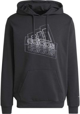 adidas TECH GRAPHIC HOODIE Pánska mikina, čierna, veľkosť