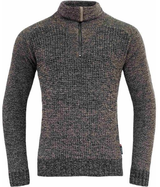 Devold BISPEN WOOL ZIP NECK Pánsky vlnený sveter, tmavo sivá, veľkosť