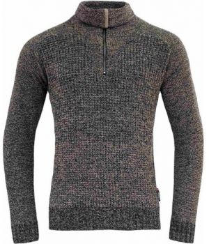 Devold BISPEN WOOL ZIP NECK Pánsky vlnený sveter, tmavo sivá, veľkosť
