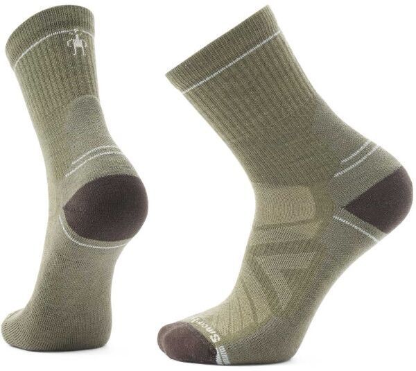 Smartwool HIKE LIGHT CUSHION MID CREW Pánske outdoorové ponožky, khaki, veľkosť