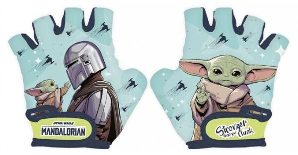 Disney MANDALORIAN Detské cyklistické rukavice, svetlomodrá, veľkosť 4-6Y