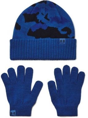 Under Armour BEANIE COMBO Súprava čiapky a rukavíc, modrá, veľkosť