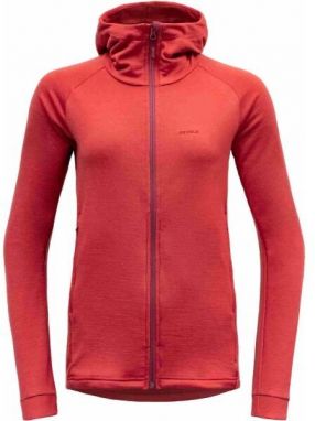 Devold NIBBA MERINO JKT HOOD Pánska vlnená mikina, červená, veľkosť