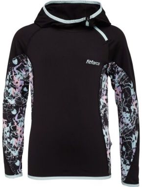 Fitforce CORALINA Dievčenská fitness mikina, čierna, veľkosť 140-146