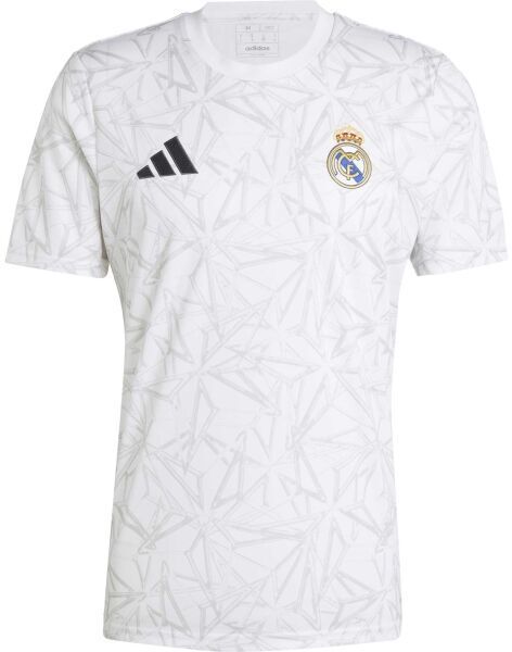 adidas REAL MADRID PRE-MATCH Pánske futbalové tričko, biela, veľkosť