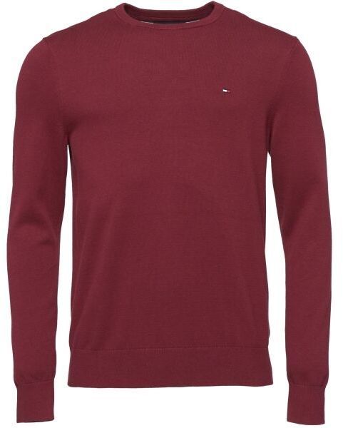 Tommy Hilfiger ESSENTIAL COTTON CREW NECK Pánsky sveter, vínová, veľkosť