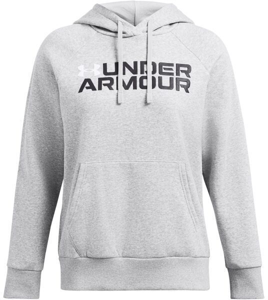 Under Armour RIVAL FLEECE WORDMARK Dámska mikina, sivá, veľkosť