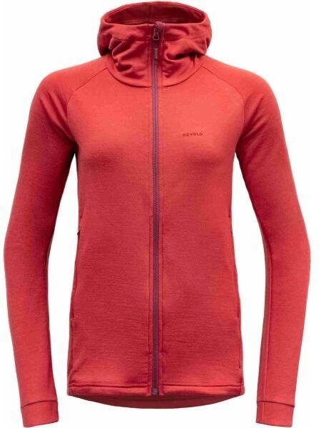 Devold NIBBA MERINO JKT HOOD Pánska vlnená mikina, červená, veľkosť