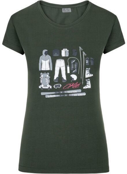 KILPI TORNES Dámske tričko, tmavě zelená, veľkosť