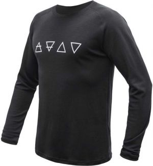 Sensor MERINO BLEND ELEMENTS Pánske tričko s dlhým rukávom, čierna, veľkosť