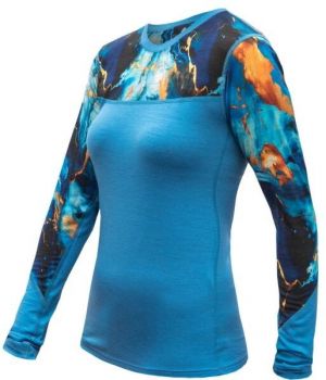 Sensor MERINO IMPRESS Dámske tričko s dlhým rukávom, modrá, veľkosť