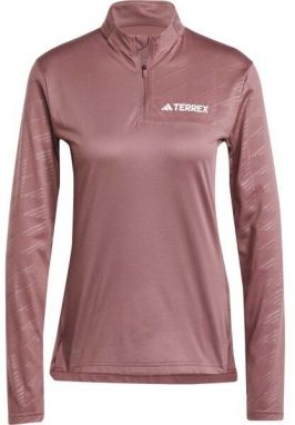 adidas TERREX MULTI HALF-ZIP LONG SLEEVE Dámske tričko, ružová, veľkosť