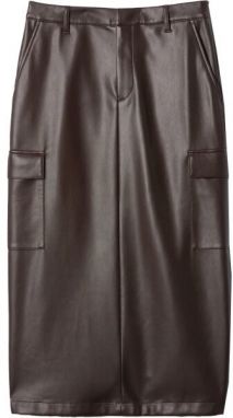 GAP VEGAN LEATHER UTILITY Dámska sukňa, hnedá, veľkosť
