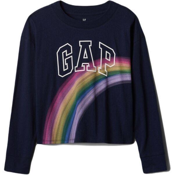GAP V-LS ELV LOGO Dievčenské tričko, tmavo modrá, veľkosť