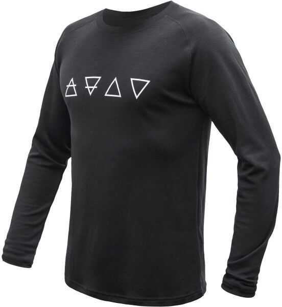 Sensor MERINO BLEND ELEMENTS Pánske tričko s dlhým rukávom, čierna, veľkosť