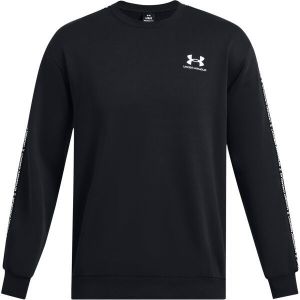 Under Armour ICON FLEECE CREW TAPING Pánska mikina, čierna, veľkosť