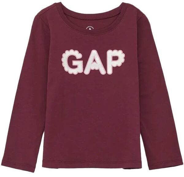 GAP V-FRCH LOGO Dievčenské tričko s dlhým rukávom, vínová, veľkosť 5Y