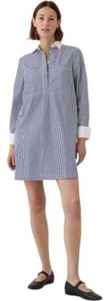 GAP LS STRIPE POPOVER Dámske šaty, svetlomodrá, veľkosť