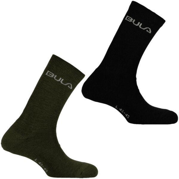 Bula 2PK WOOL SOCK Pánske ponožky, čierna, veľkosť 42-45