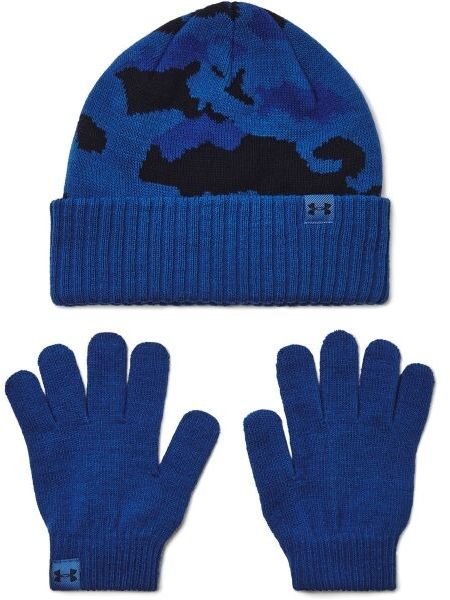 Under Armour BEANIE COMBO Súprava čiapky a rukavíc, modrá, veľkosť