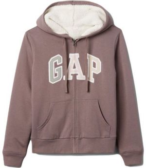 GAP V-LOGO SHERPA Dámska mikina, hnedá, veľkosť