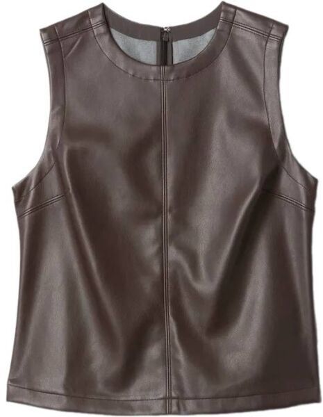 GAP VEGAN LEATHER Dámsky top, hnedá, veľkosť
