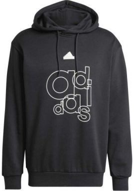 adidas GRAPHIC PRINT FLEECE HOODIE Pánska mikina, čierna, veľkosť