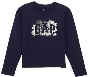 GAP FRCH VALUE LOGO Dievčenské tričko s dlhým rukávom, tmavo modrá, veľkosť