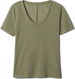 GAP V-SS LINEN SCOOP Dámske tričko, khaki, veľkosť