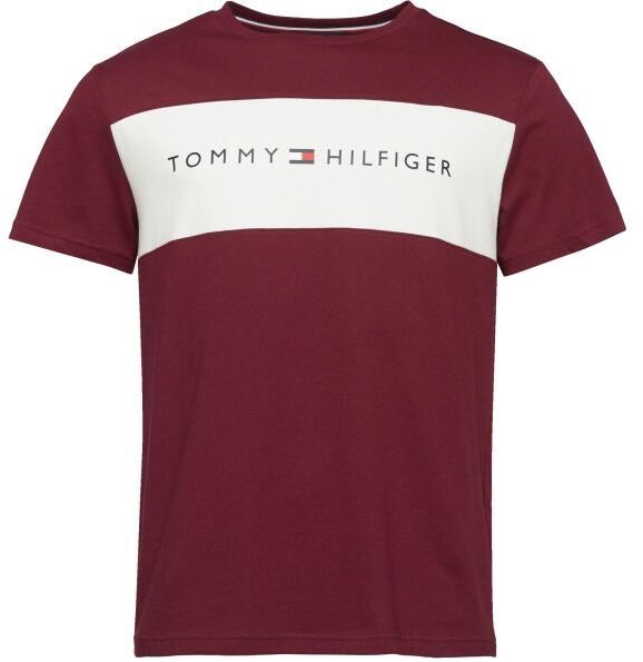 Tommy Hilfiger BLOK LOGO SS Pánske tričko, vínová, veľkosť