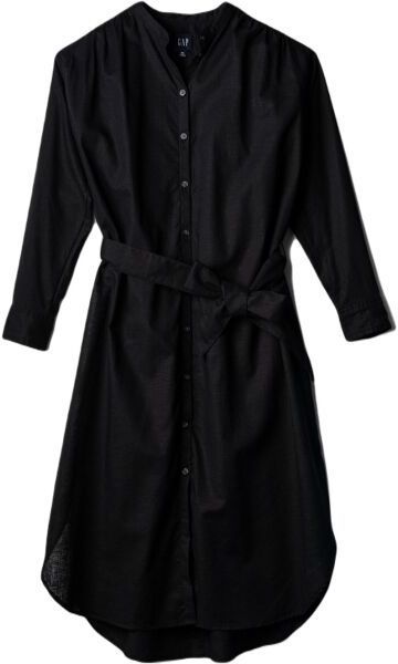 GAP LINEN GATHERED VOLUME Dámske šaty, čierna, veľkosť