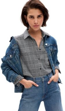 GAP BIG SHIRT Dámska košeľa, čierna, veľkosť