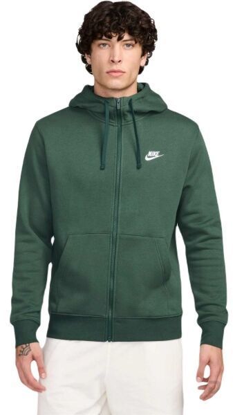 Nike NSW CLUB HOODIE FZ BB M Pánska mikina, tmavo zelená, veľkosť
