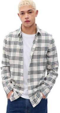 GAP FA23 LS MIDWEIGHT FLANNEL Pánska košeľa, biela, veľkosť