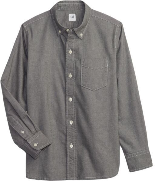 GAP BRUSHED OXFORD Chlapčenská košeľa, sivá, veľkosť