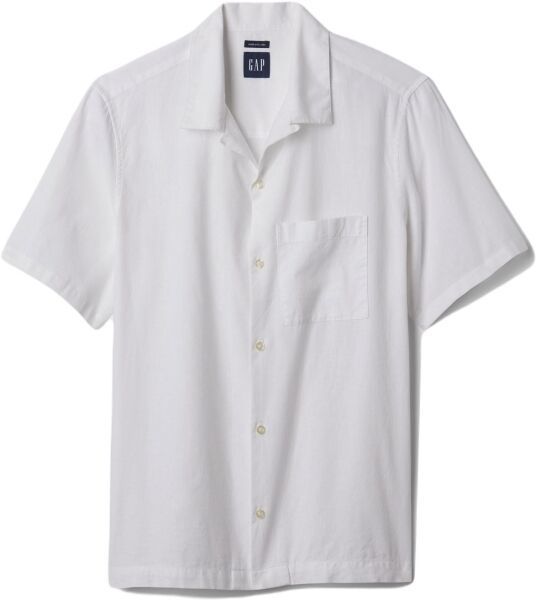 GAP SS LINEN Pánska košeľa, biela, veľkosť