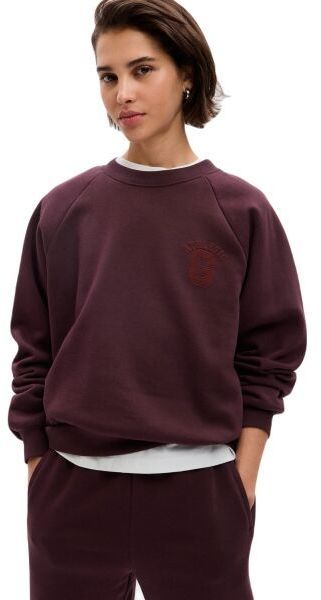 GAP NEW RAGLAN Dámska mikina, vínová, veľkosť