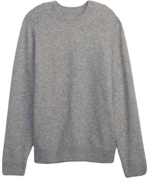GAP RECYCLED WOOL CREW Pánsky sveter, sivá, veľkosť